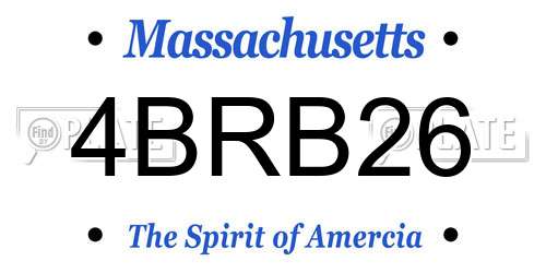 4BRB26 Massachusetts License Plate