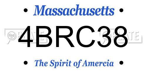 4BRC38 Massachusetts License Plate