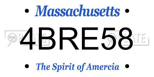 4BRE58 Massachusetts License Plate