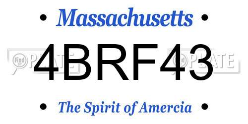4BRF43 Massachusetts License Plate