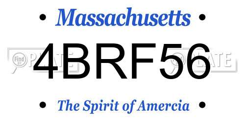 4BRF56 Massachusetts License Plate