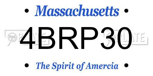 4BRP30 Massachusetts License Plate