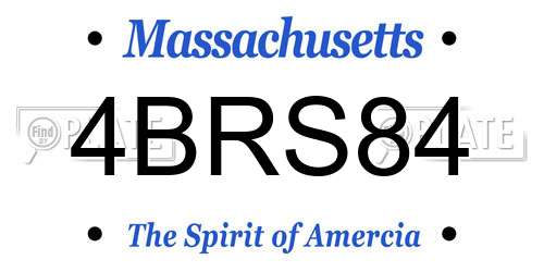 4BRS84 Massachusetts License Plate