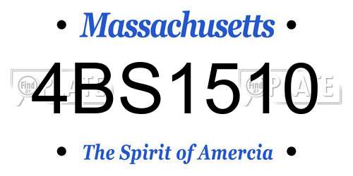 4BS1510 Massachusetts License Plate