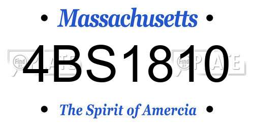 4BS1810 Massachusetts License Plate
