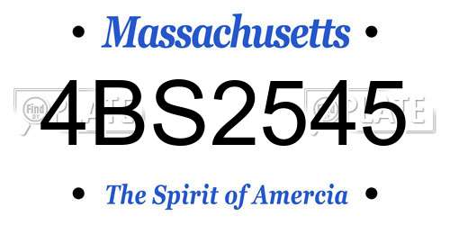 4BS2545 Massachusetts License Plate