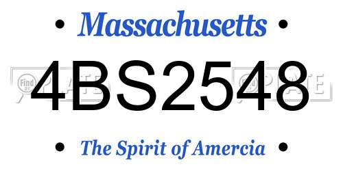 4BS2548 Massachusetts License Plate