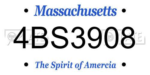 4BS3908 Massachusetts License Plate