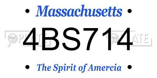 4BS714 Massachusetts License Plate