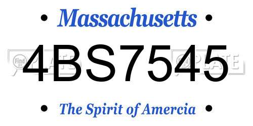 4BS7545 Massachusetts License Plate