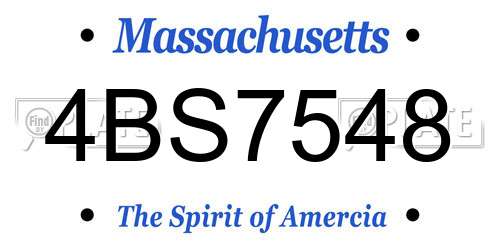 4BS7548 Massachusetts License Plate