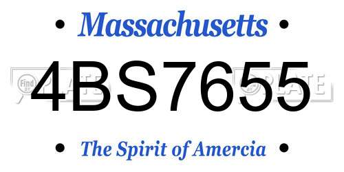 4BS7655 Massachusetts License Plate
