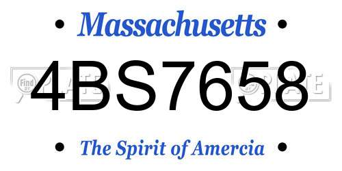 4BS7658 Massachusetts License Plate