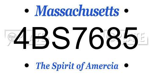 4BS7685 Massachusetts License Plate