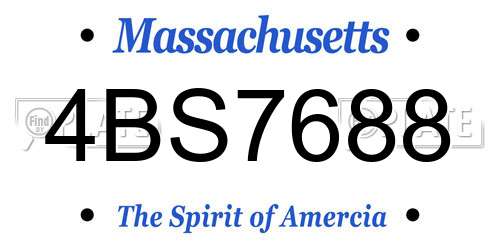 4BS7688 Massachusetts License Plate