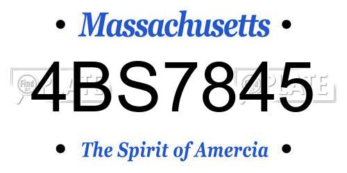 4BS7845 Massachusetts License Plate