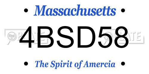 4BSD58 Massachusetts License Plate