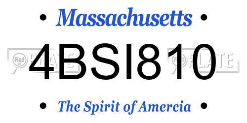4BSI810 Massachusetts License Plate