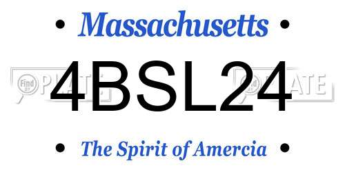 4BSL24 Massachusetts License Plate