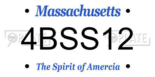 4BSS12 Massachusetts License Plate