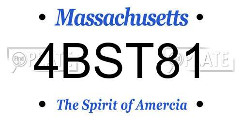 4BST81 Massachusetts License Plate