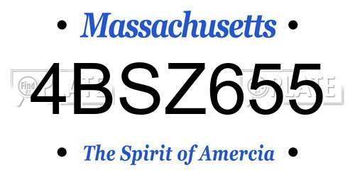 4BSZ655 Massachusetts License Plate