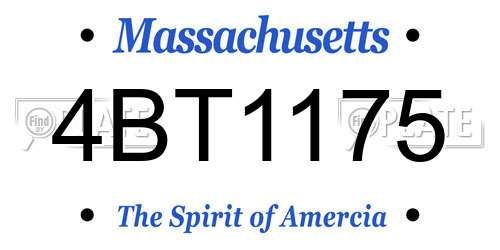 4BT1175 Massachusetts License Plate