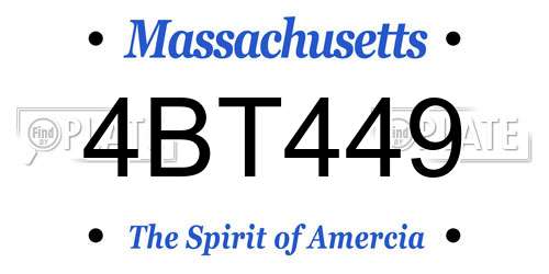 4BT449 Massachusetts License Plate