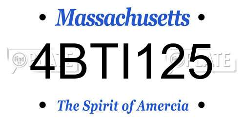 4BTI125 Massachusetts License Plate