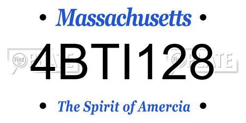 4BTI128 Massachusetts License Plate