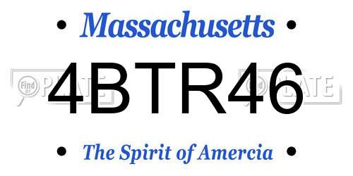4BTR46 Massachusetts License Plate