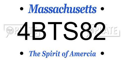 4BTS82 Massachusetts License Plate
