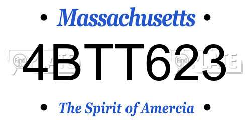 4BTT623 Massachusetts License Plate