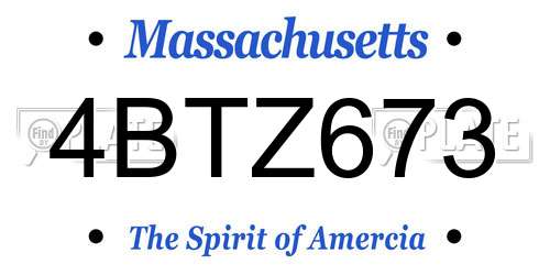 4BTZ673 Massachusetts License Plate