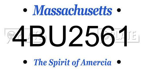 4BU2561 Massachusetts License Plate