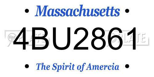 4BU2861 Massachusetts License Plate