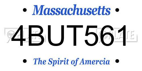 4BUT561 Massachusetts License Plate