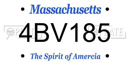 4BV185 Massachusetts License Plate