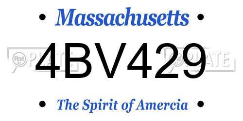 4BV429 Massachusetts License Plate