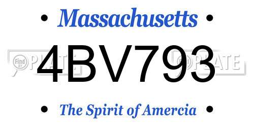 4BV793 Massachusetts License Plate