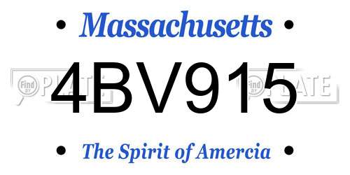 4BV915 Massachusetts License Plate