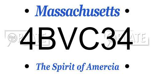 4BVC34 Massachusetts License Plate