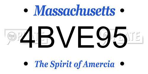 4BVE95 Massachusetts License Plate