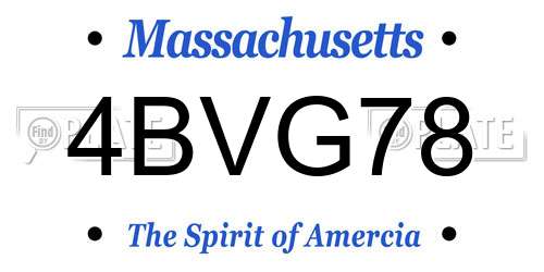 4BVG78 Massachusetts License Plate