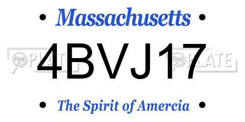 4BVJ17 Massachusetts License Plate