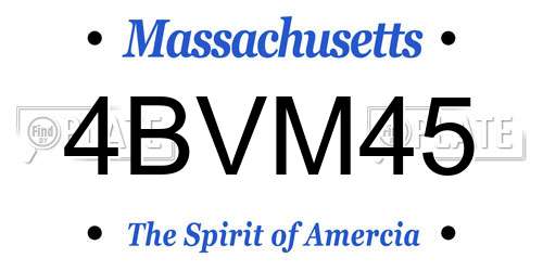 4BVM45 Massachusetts License Plate