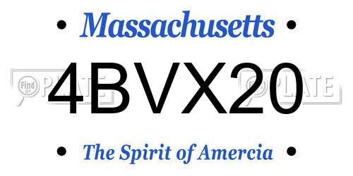 4BVX20 Massachusetts License Plate