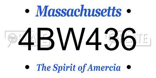4BW436 Massachusetts License Plate