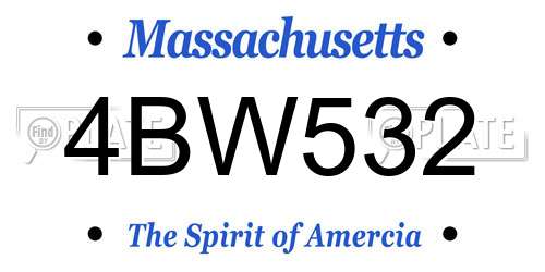 4BW532 Massachusetts License Plate