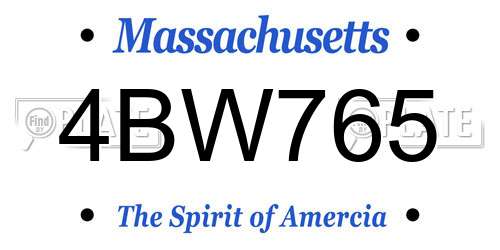 4BW765 Massachusetts License Plate